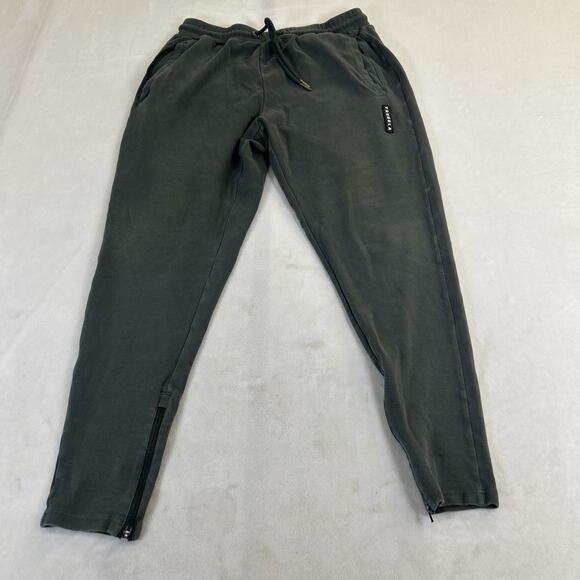 YoungLA The Perfect Joggers Mens Size Large Green Ankle Zip Stretch Bnfts Chrty - Picture 1 of 15